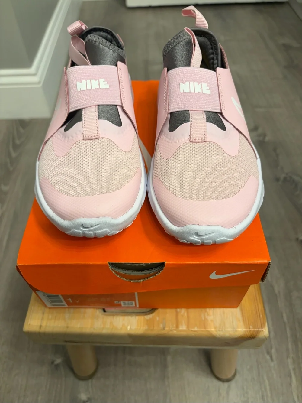 Nike Kids Flex Runner 2 Light Pink Slip-On Athletic Sneakers- New In Box- Size 1